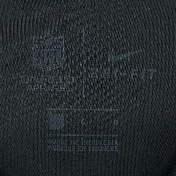 Las Vegas Raiders Polo Shirt Black Striped NFL On Field SS Nike Dri Fit L Large - Picture 7 of 10